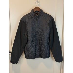 Fabletics Mens The Loft Quilted Half Zip Puffer Activewear Jacket Gray Sz Medium